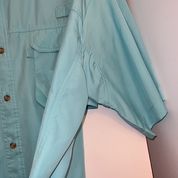 Rugged earth outfitters men’s 100% polyester shirt, sz large EUC Teal - Picture 7 of 10